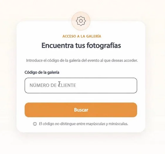 Acceso a la galería mediante un código dentro del proyecto del álbum